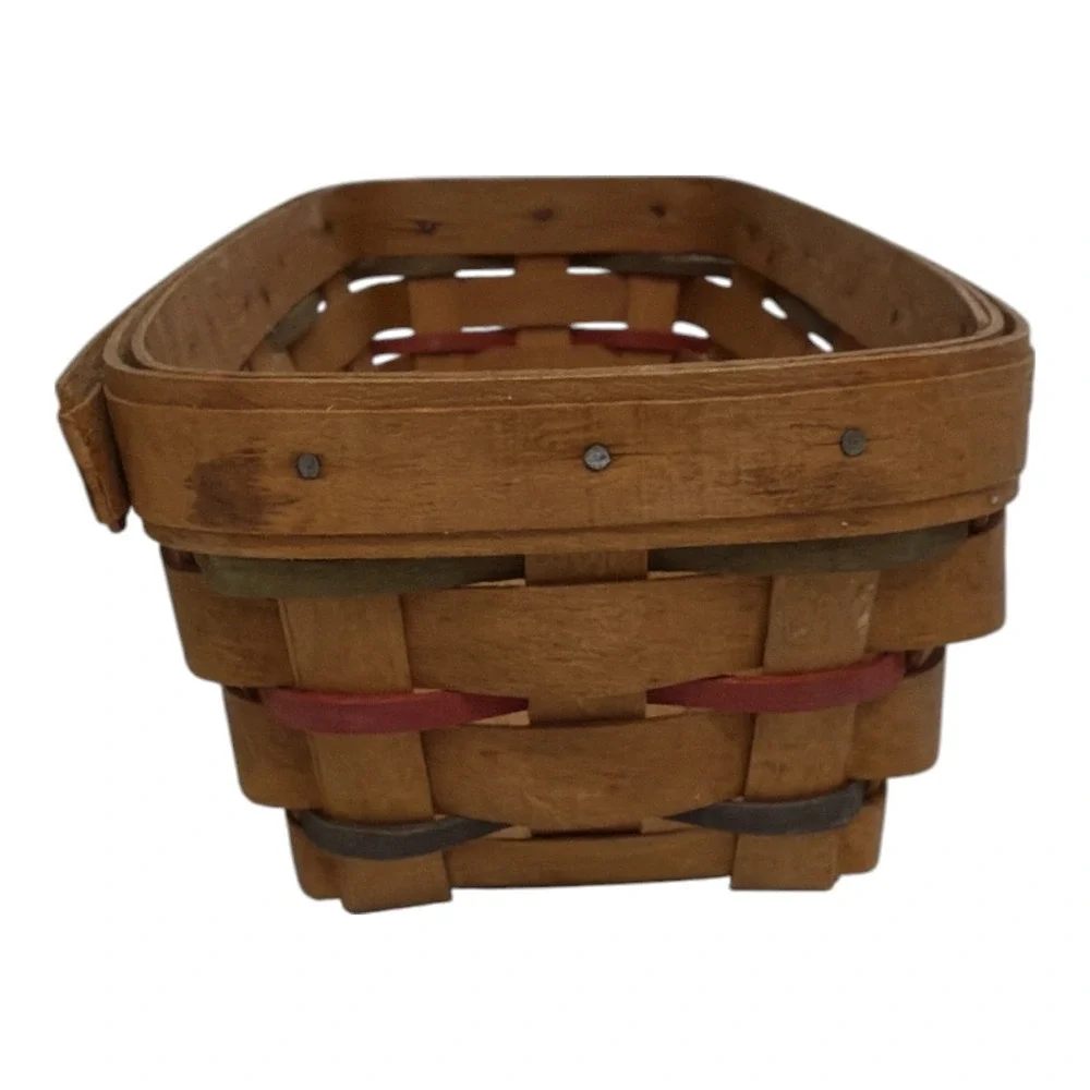 Longaberger Bread Cracker Basket Woven Wooden Long Rectangle 1992 Signed Insert